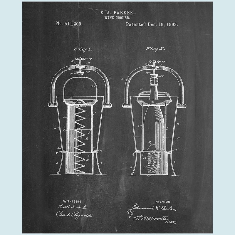 SKU 105270 1 Canvas Print Wine Cooler Patent